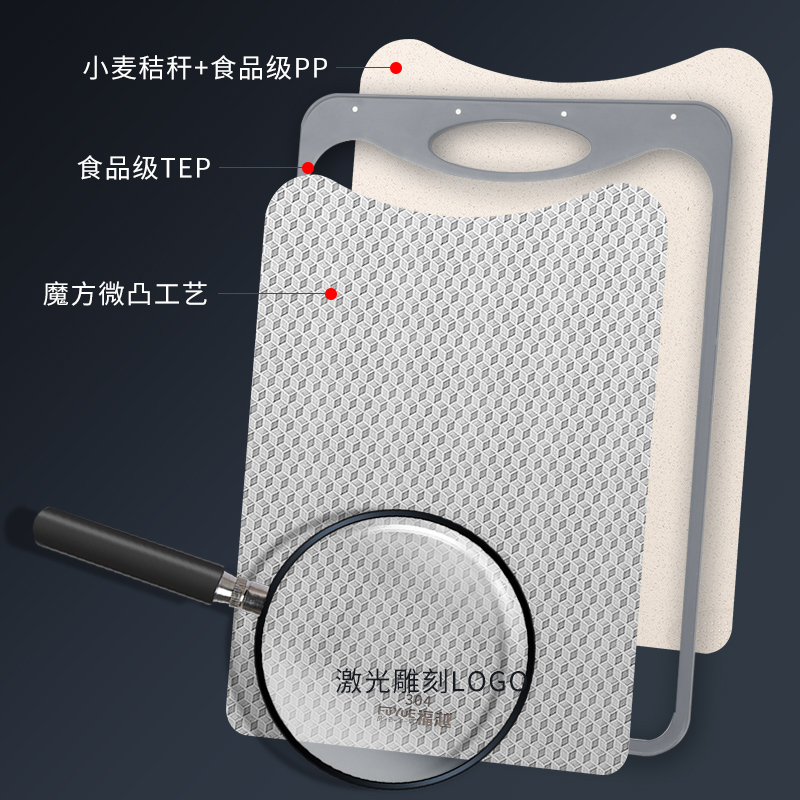 菜板家用抗菌防霉切菜板厨房塑料案板切水果砧板套装面板刀板防滑
