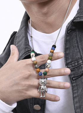 和猫潮酷八大行星项链情侣毛衣链