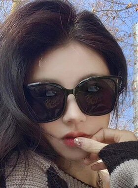 大脸墨镜女加宽显脸小2024新款黑框海边防晒高级感大码显瘦太阳镜