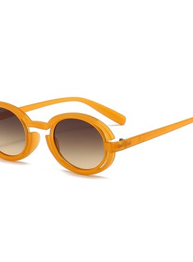 欧美跨境个性小圆框朋克墨镜女甜酷风街拍款太阳镜男潮流眼镜