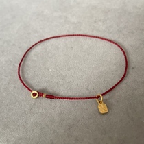 0 3mm GIANT FINE HAND WOVEN GOLD SMALL SEPTER SHEET BRIEF MONOTONE SMALL FOE HAND WORK WOVEN RED ROPE BRACELET FOOT CHAIN