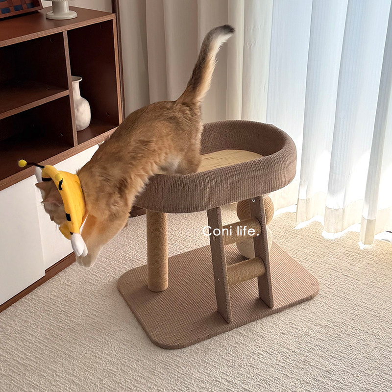 Coni life猫爬架猫窝一体猫抓板剑麻小型猫架子不占地猫抓柱玩具,淘宝优惠券,粉丝福利购,淘宝优惠卷