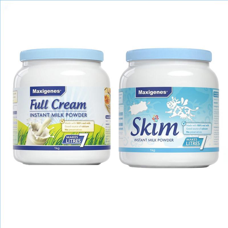 澳洲 美可卓Maxigenes蓝胖子全脂蓝妹子脱脂奶粉1kg - 图1