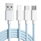 100W super fast charging data cable three-in-one suitable for Apple Huawei Android charging cable Type-C one to three 6A