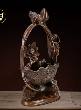 诺轩铜喜鹊莲花摆件桌面