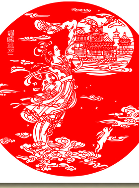 中国风蔚县彩色手工剪纸窗花 春节年画非遗工艺人物荟萃剪纸