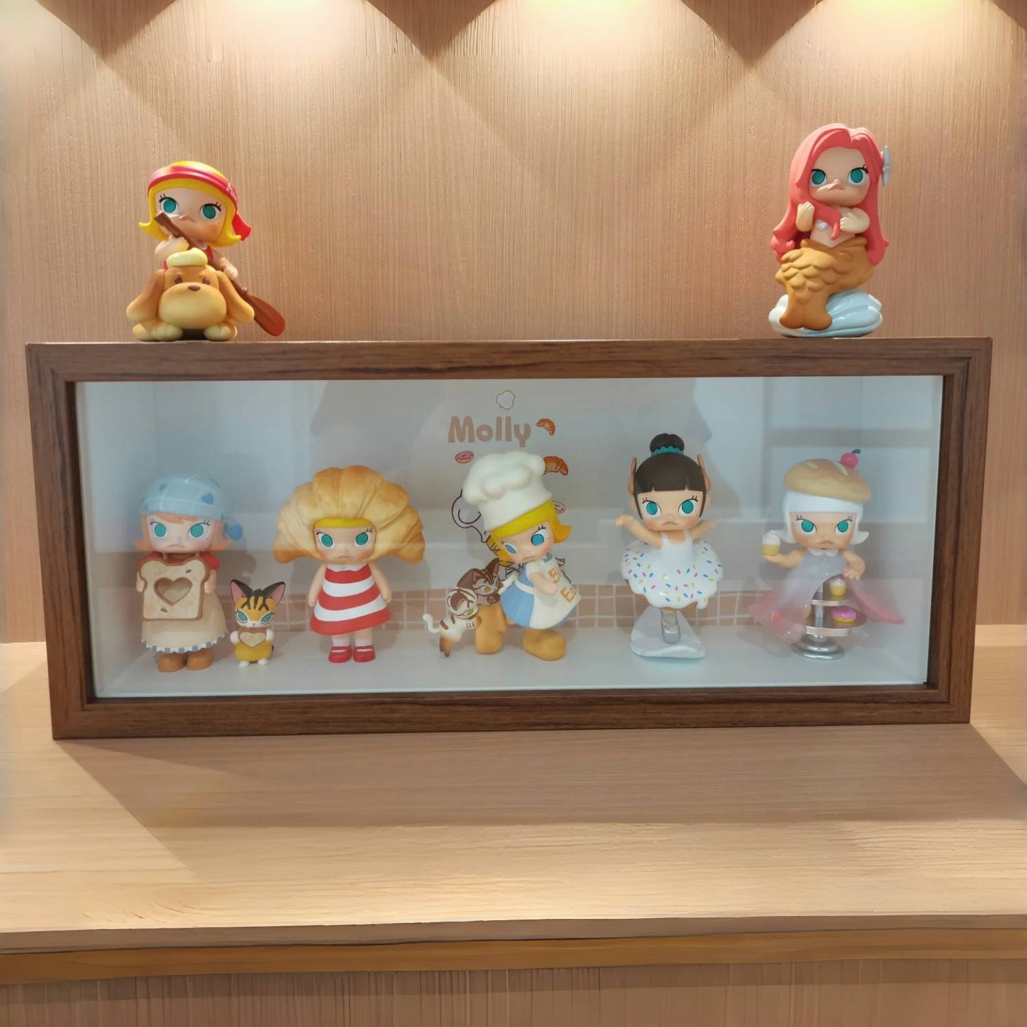 Bubble Mart molly bread head blind box display box hand-held storage box jasmine display frame dust-proof photo frame