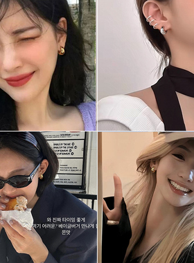 高级感水滴耳环女S925银针小众设计欧美耳钉秋冬气质爆款耳饰品