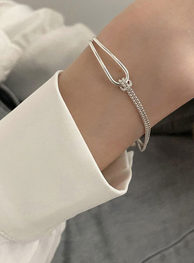 高级感新款简约气质手镯手饰ins冷淡风小众设计轻奢打结手链女款