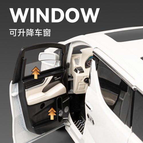 电动门1:18正版埃尔法车模型合金仿真商务汽车模型摆件男孩玩具车 - 图1