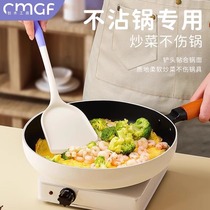 Non-stick pan special silicone pan shovel high temperature resistant food grade fried vegetable shovel Home soup spoon Kitchen Big Drain Spoon 1648