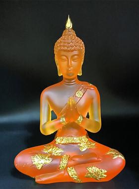 泰式禅意佛像摆件书房双手合十