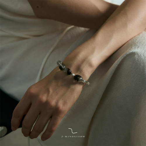 Z-WINDSTORM绿幽灵发晶串珠项链/手链原创小众天然水晶石手串寻物 - 图0