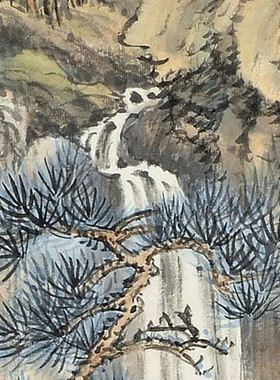 顾麟士 山水图选近代山水图国画原作微喷临摹画稿装饰画