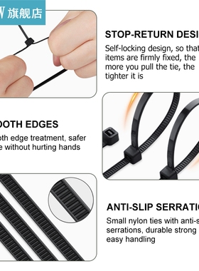 100/300Pcs Nylon Cable Self-locking Plastic Wire Zip Ties Se