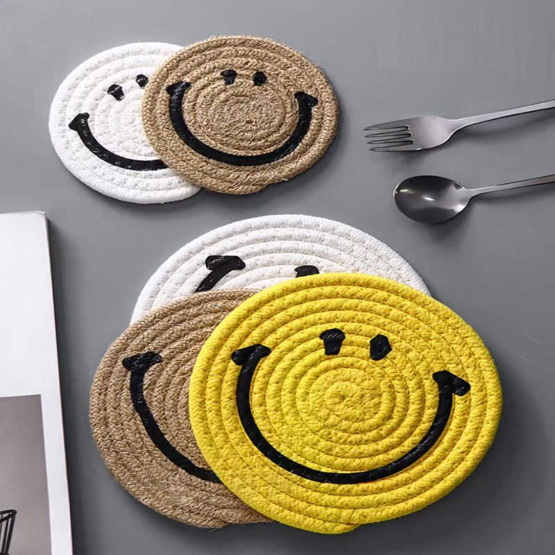 New Handmade Weave Non-slip Placemat Coaster Hull For Table - 图0