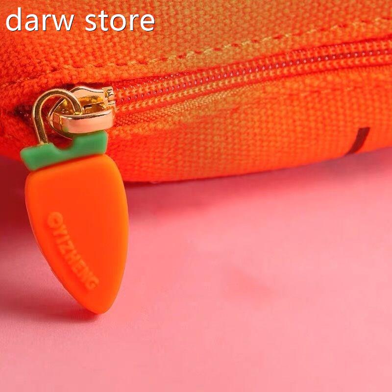 Sharkban Kawai Cnvas Carroiat P1encil Case Pens Storagge Bag - 图0