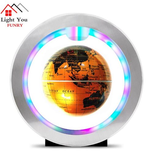 Seven color lamp Magnetic Levitation Floating Globe World Ma - 图0