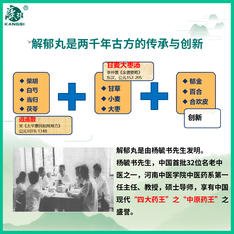 康祺解郁丸疏肝解郁乏力养肝丸虚汗养精安神助眠心烦易怒的中成药-图0