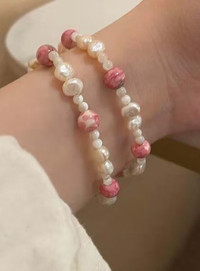 新中式国风双层手链女ins风小众设计时尚琉璃串珠学生闺蜜手串