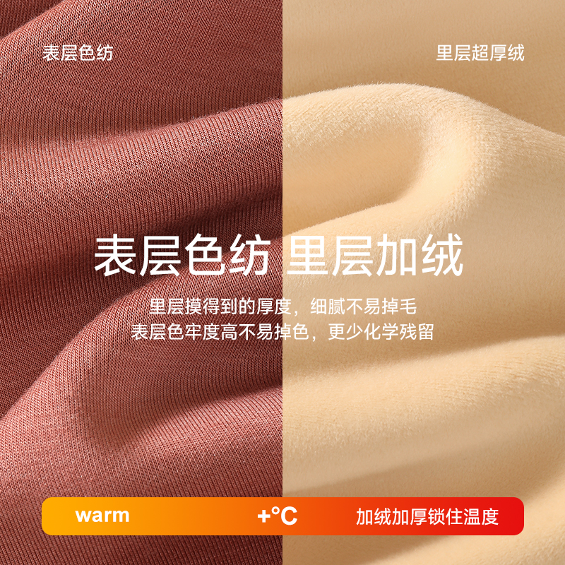 猫人保暖内衣女士冬季加绒加厚德绒发热打底内穿防寒秋衣秋裤套装