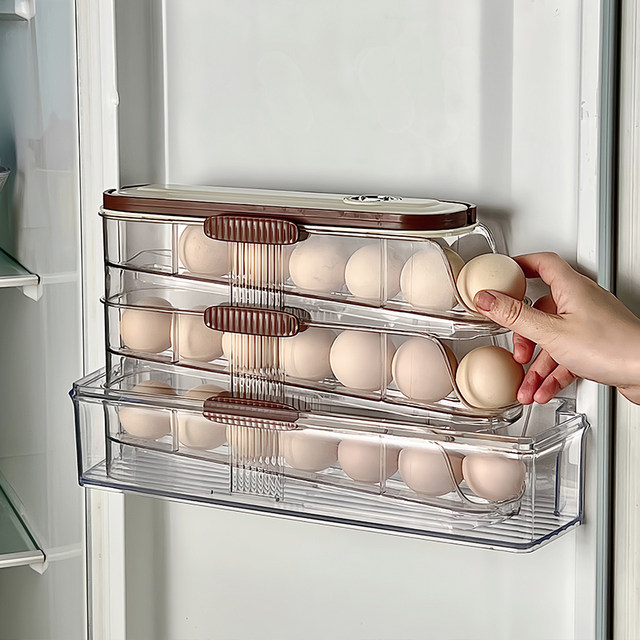 Handheld egg storage box refrigerator side door storage rack kitchen drawer egg preservation box sorting tool