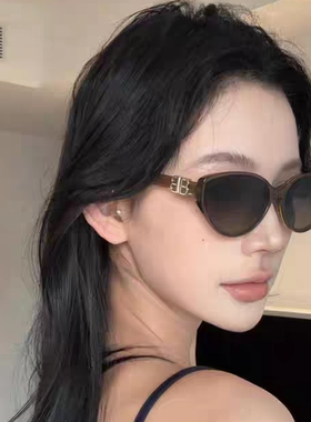 2025猫眼墨镜百搭太阳镜网红同款显脸小防晒防蓝光装饰平光镜送礼