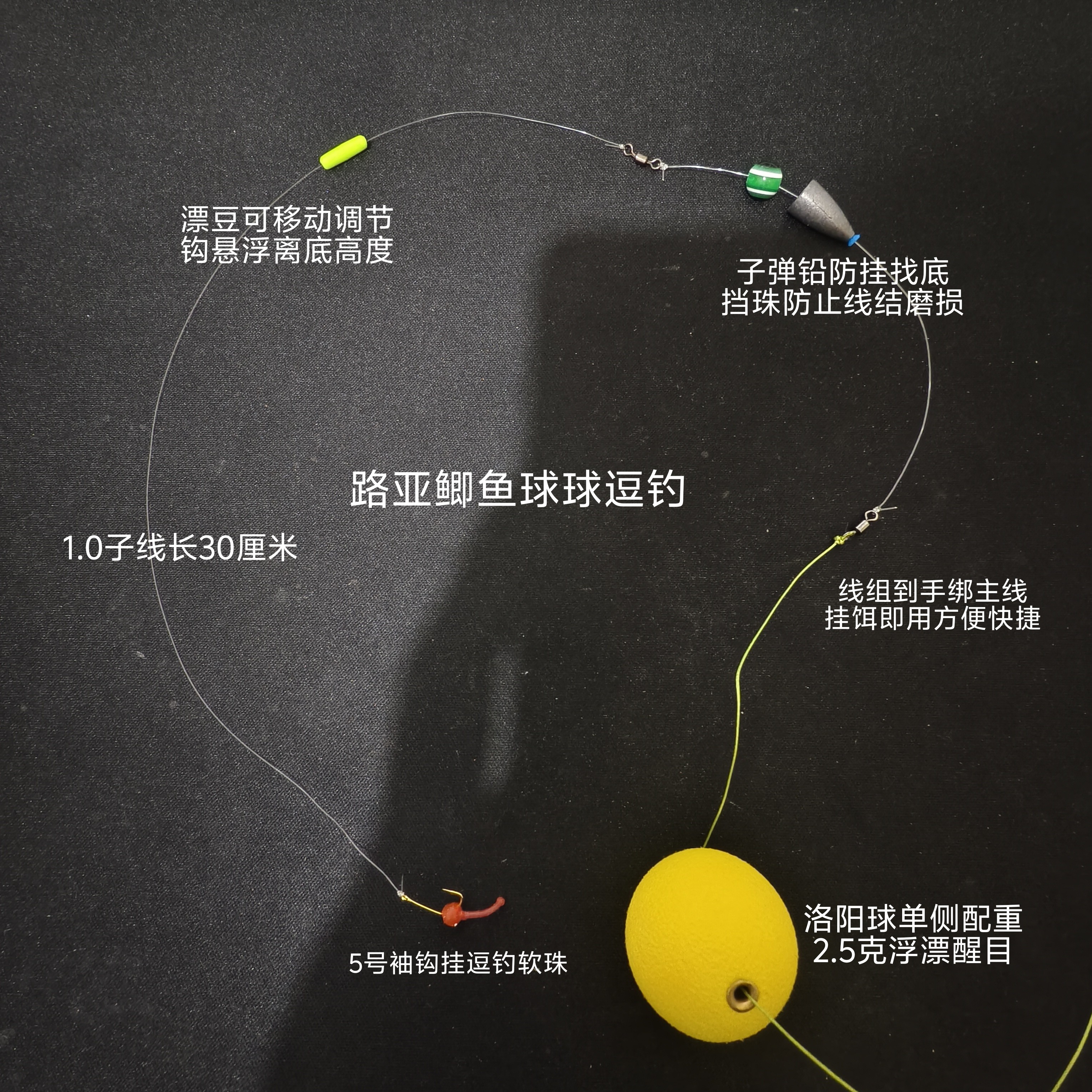 路亚逗钓鲫鱼线组球球钓组成品线组洛阳球拖钓路亚新手套装,淘宝优惠券,粉丝福利购,淘宝优惠卷