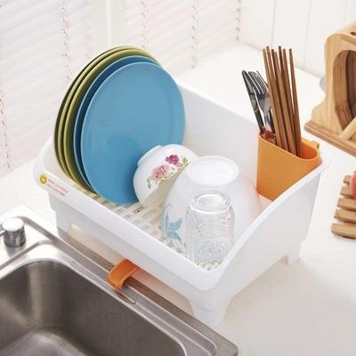日式沥水碗架碗碟滴水架 塑料角架 厨房厨具可排水碗盆收纳置物架 - 图2