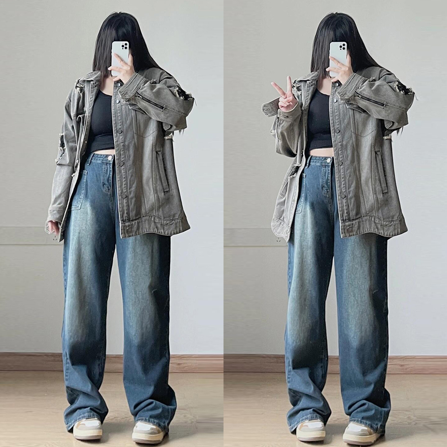 特大码女装蓝色显瘦牛仔裤女胖mm高腰垂感梨型身材显瘦直筒长裤子,淘宝优惠券,粉丝福利购,淘宝优惠卷