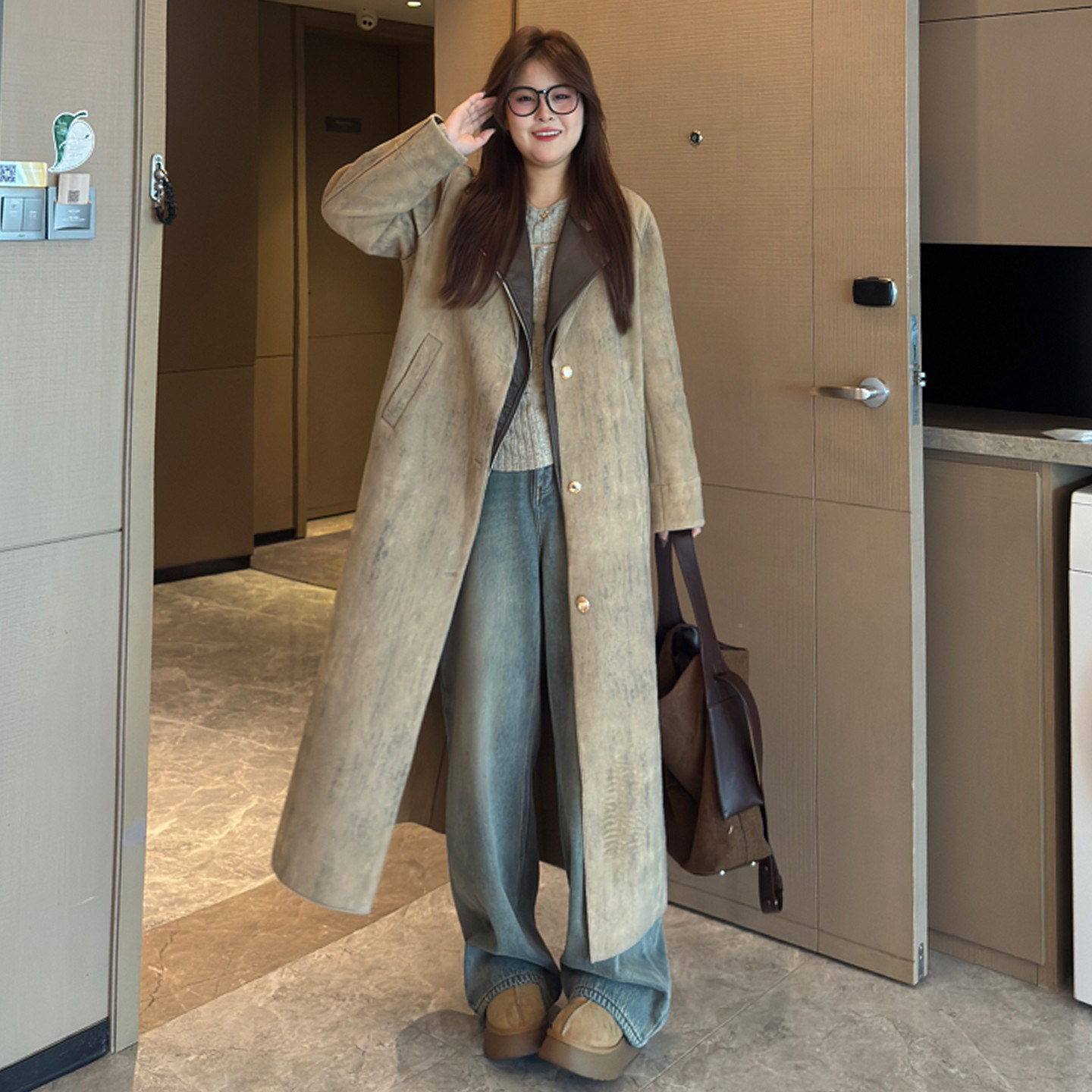 300斤大码女装韩系高级感风衣外套女秋季胖mm气质百搭西装领大衣,淘宝优惠券,粉丝福利购,淘宝优惠卷