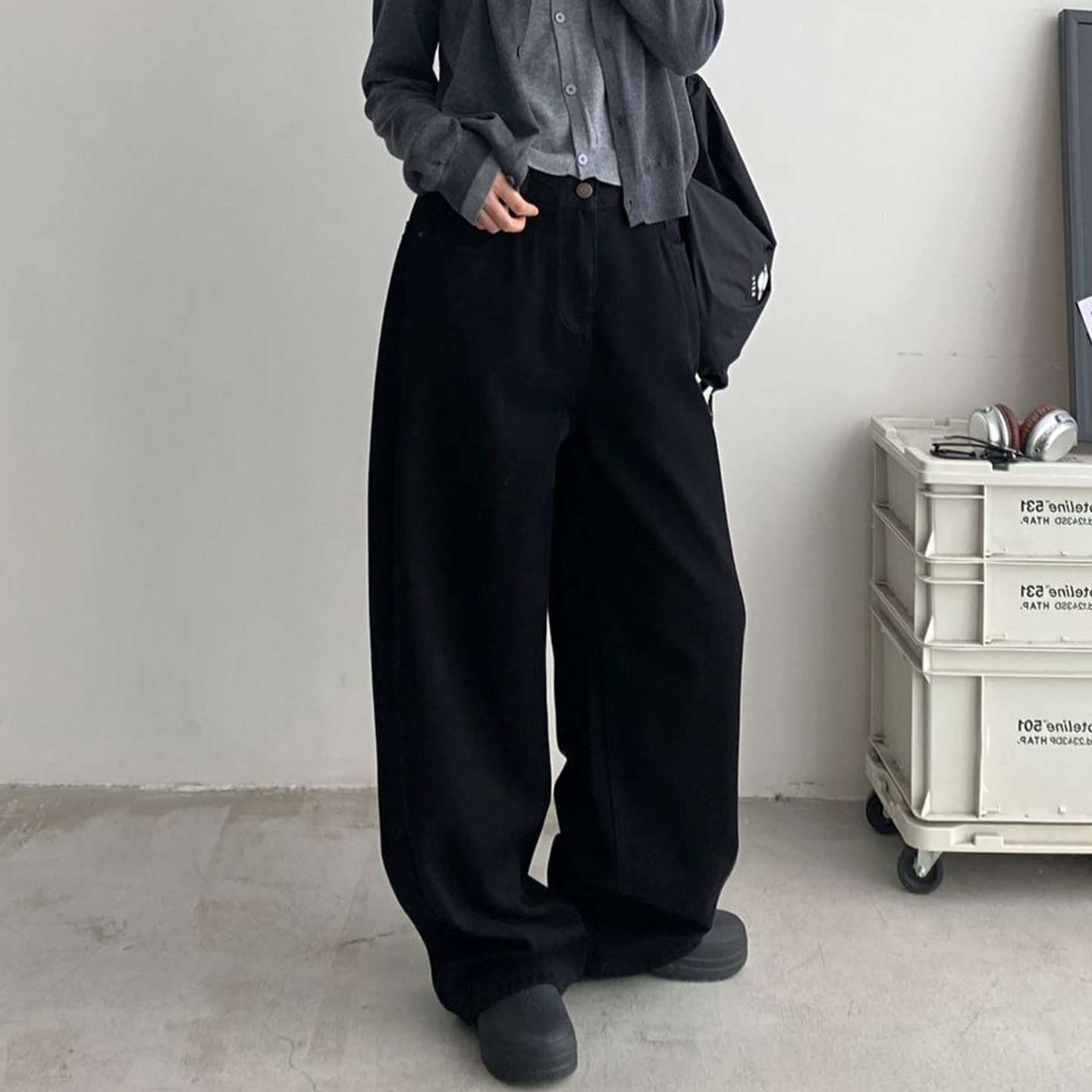 大码女装胖mm梨型身材显瘦牛仔裤女高腰直筒设计感小众宽松阔腿裤,淘宝优惠券,粉丝福利购,淘宝优惠卷