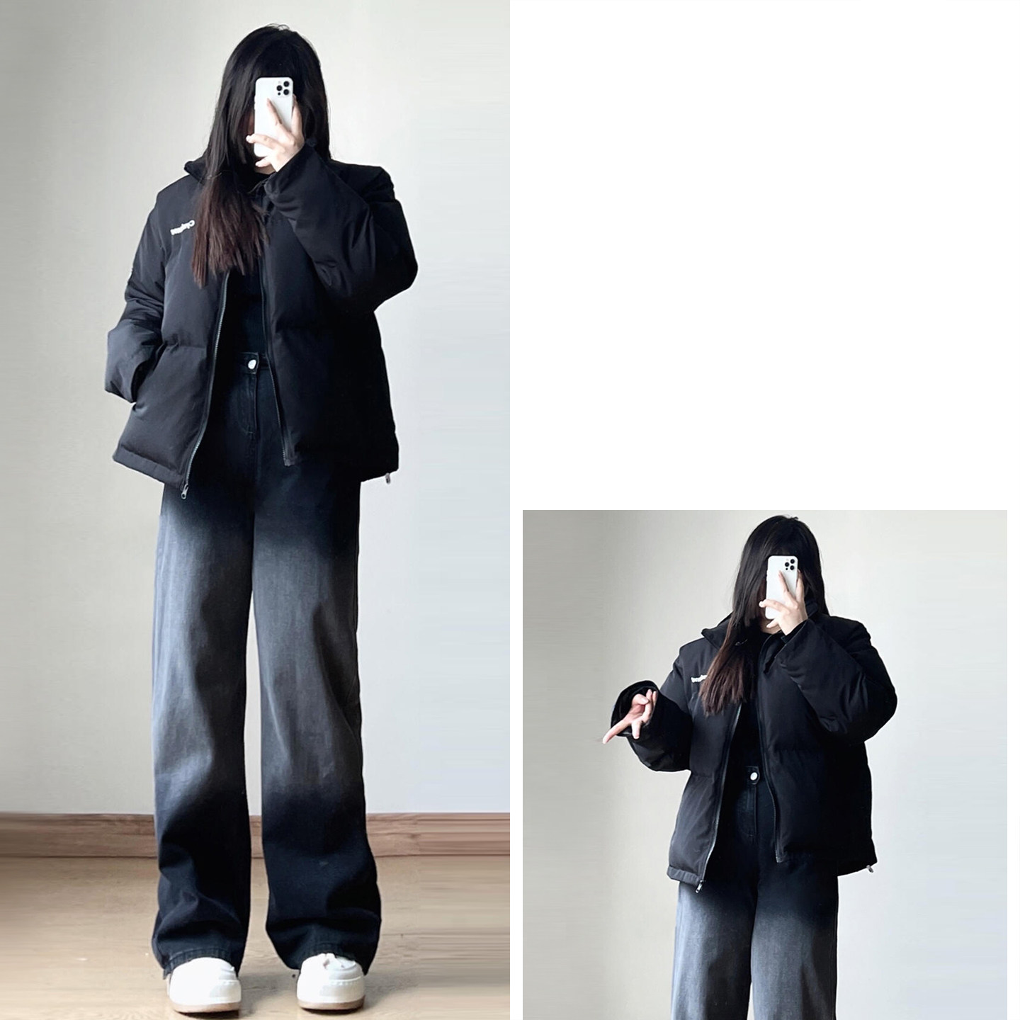 胖mm大码女装黑色渐变设计阔腿牛仔裤女春季宽松遮肉显瘦休闲裤子,淘宝优惠券,粉丝福利购,淘宝优惠卷