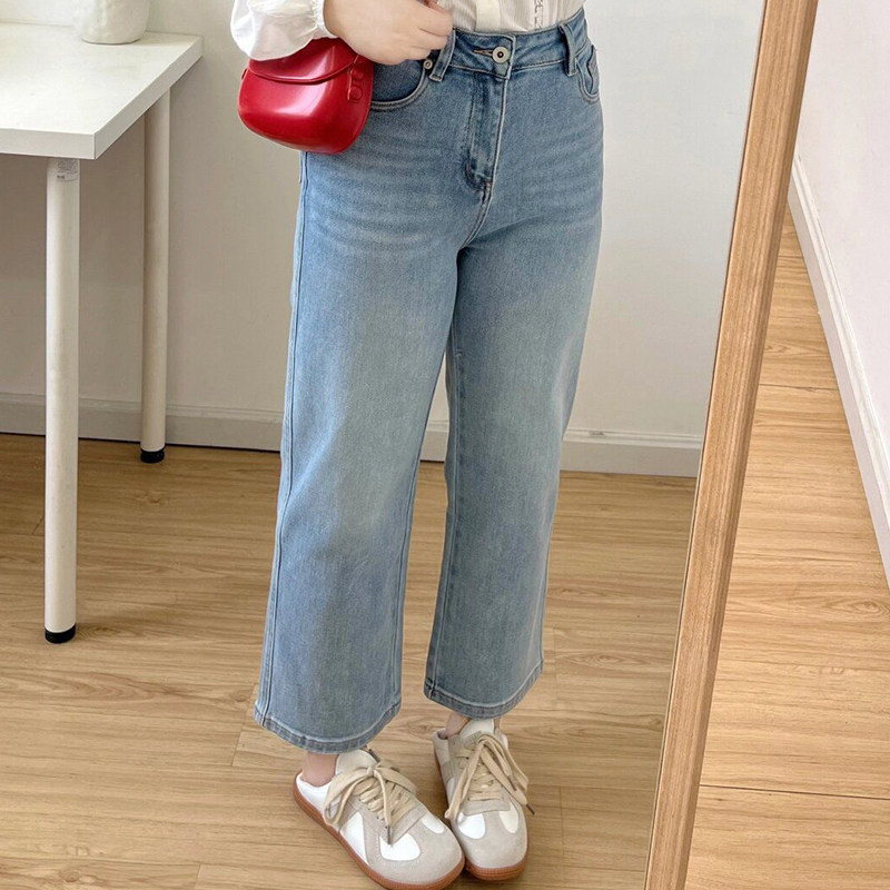 胖mm大码女装直筒牛仔裤女秋冬加绒加厚弹力裤子小个子九分烟管裤,淘宝优惠券,粉丝福利购,淘宝优惠卷