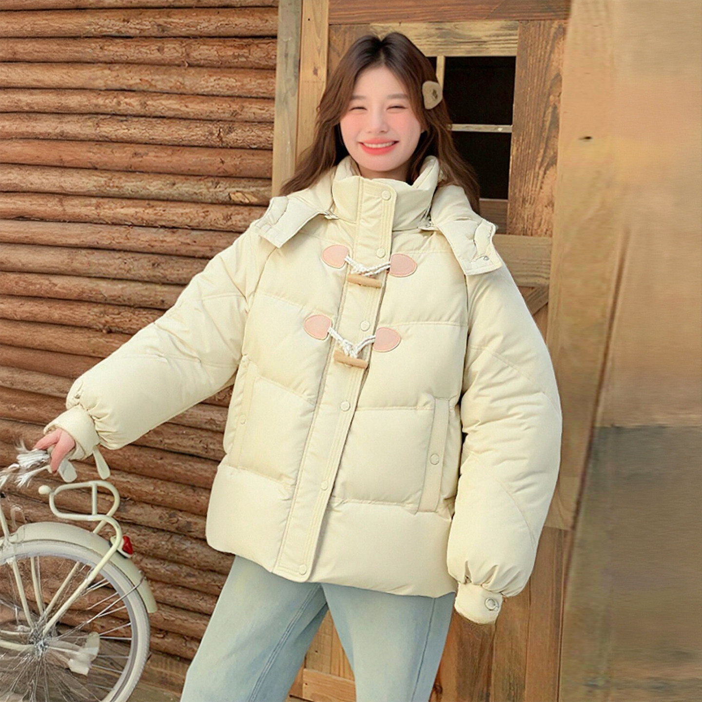 300斤大码女装胖mm黄色牛角扣加厚棉服女冬季韩版学院风保暖外套,淘宝优惠券,粉丝福利购,淘宝优惠卷