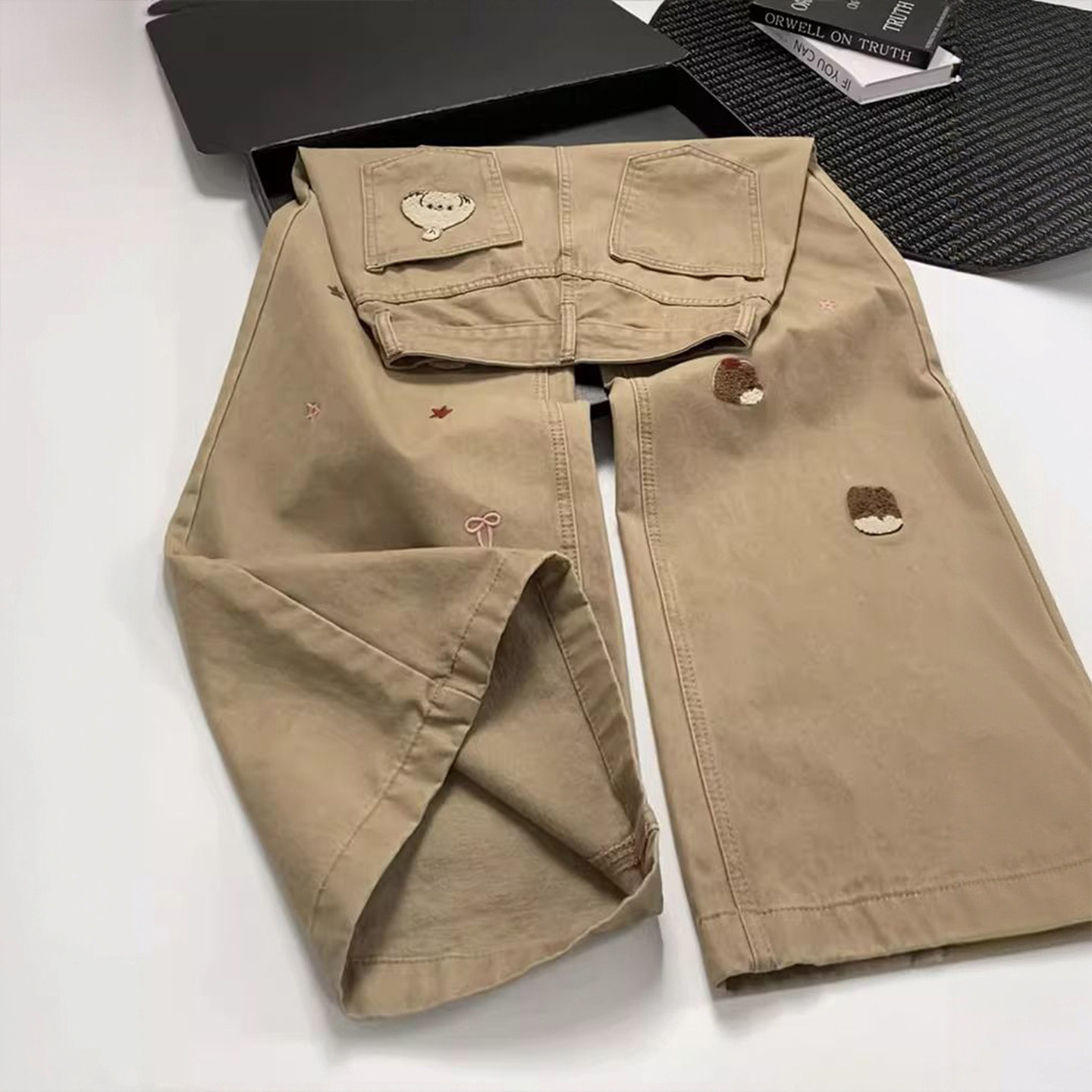 300斤特大码女装复古卡通刺绣牛仔裤女胖mm韩系时尚减龄阔腿裤子,淘宝优惠券,粉丝福利购,淘宝优惠卷