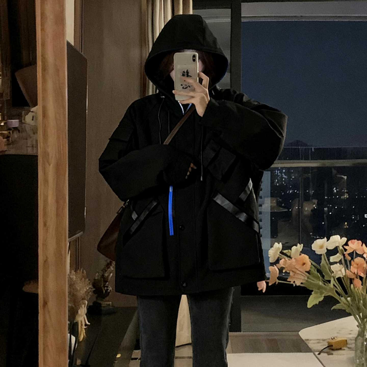 300斤大码女装黑色休闲百搭棉服上衣女胖mm小众高级感冲锋衣外套 - 图0