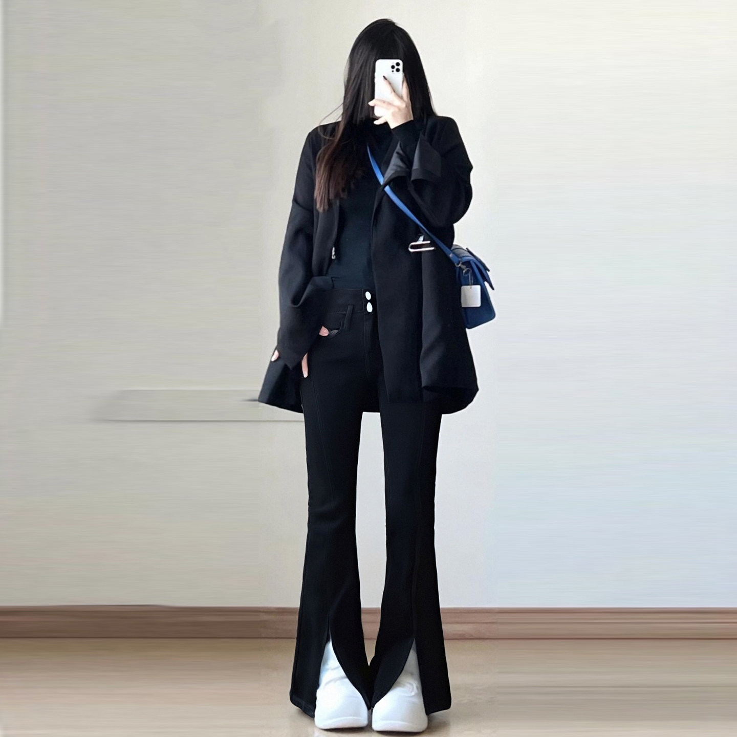 300斤特大码女装牛仔裤女胖mm美式复古黑色微喇直筒松紧阔腿长裤,淘宝优惠券,粉丝福利购,淘宝优惠卷