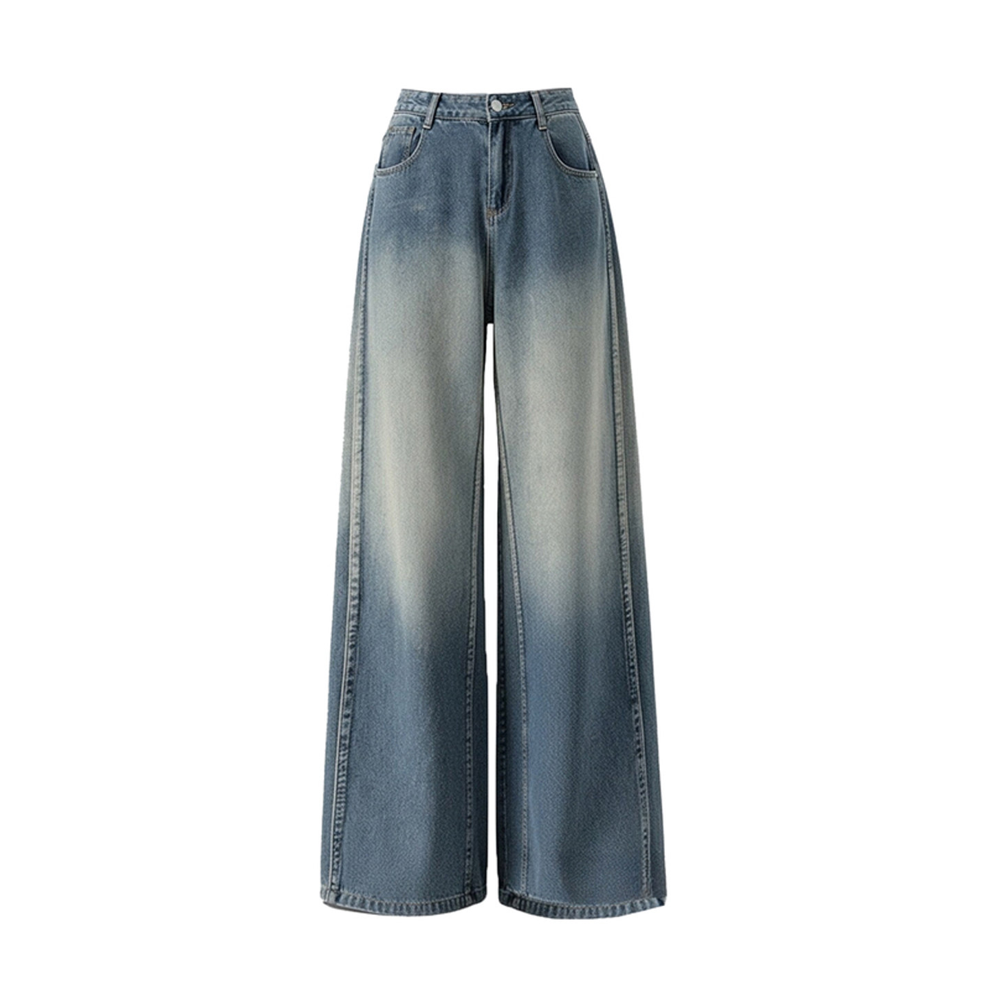 300斤大码女装美式个性ins渐变色牛仔裤女新款胖mm显瘦直筒长裤子,淘宝优惠券,粉丝福利购,淘宝优惠卷