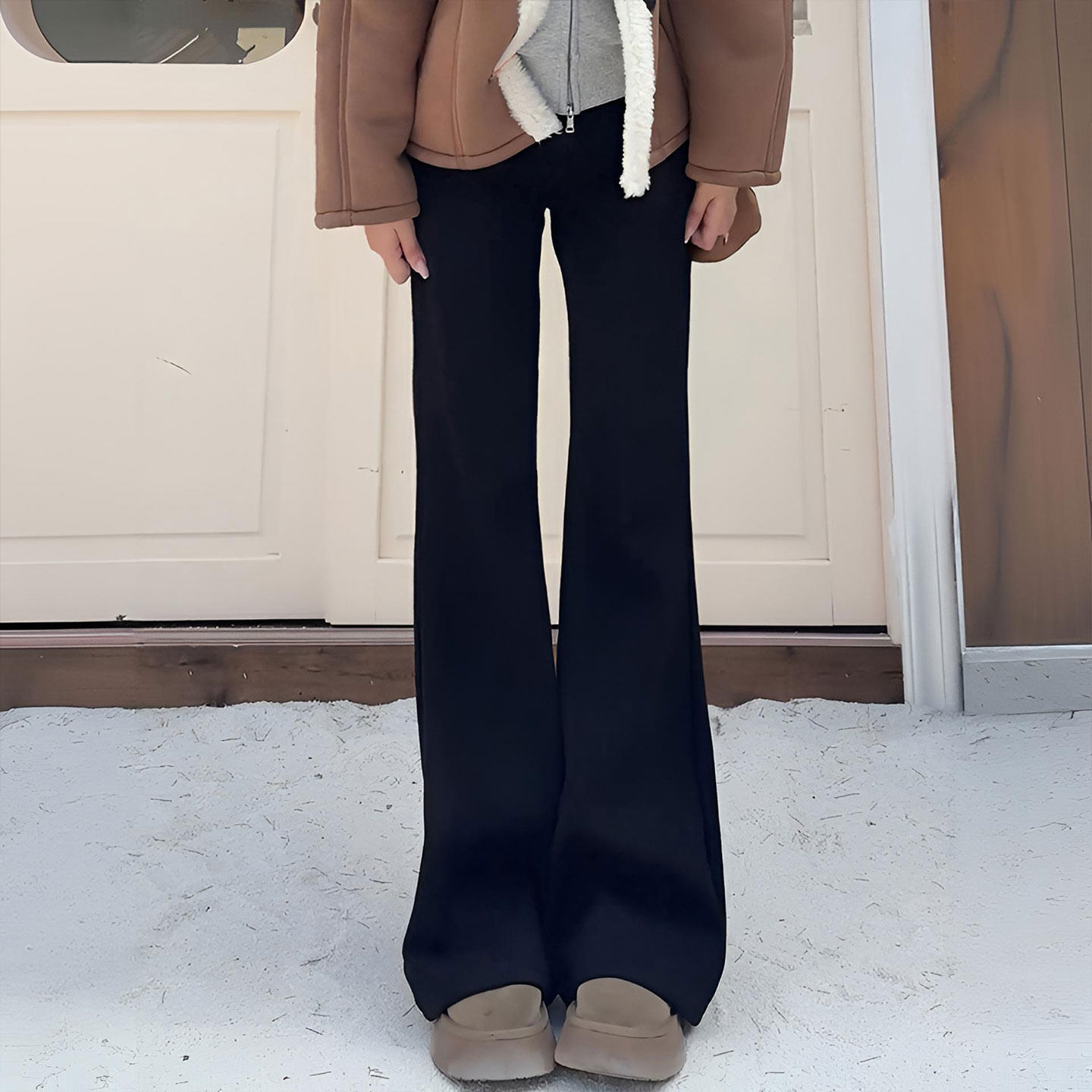 特大码女装胖mm韩系穿搭黑色牛仔裤女加绒加厚小个子弹力微喇裤子,淘宝优惠券,粉丝福利购,淘宝优惠卷