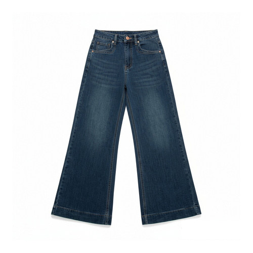 胖mm大码女装高腰显瘦牛仔裤女冬季新款蓝色加绒加厚宽松阔腿裤子 - 图3