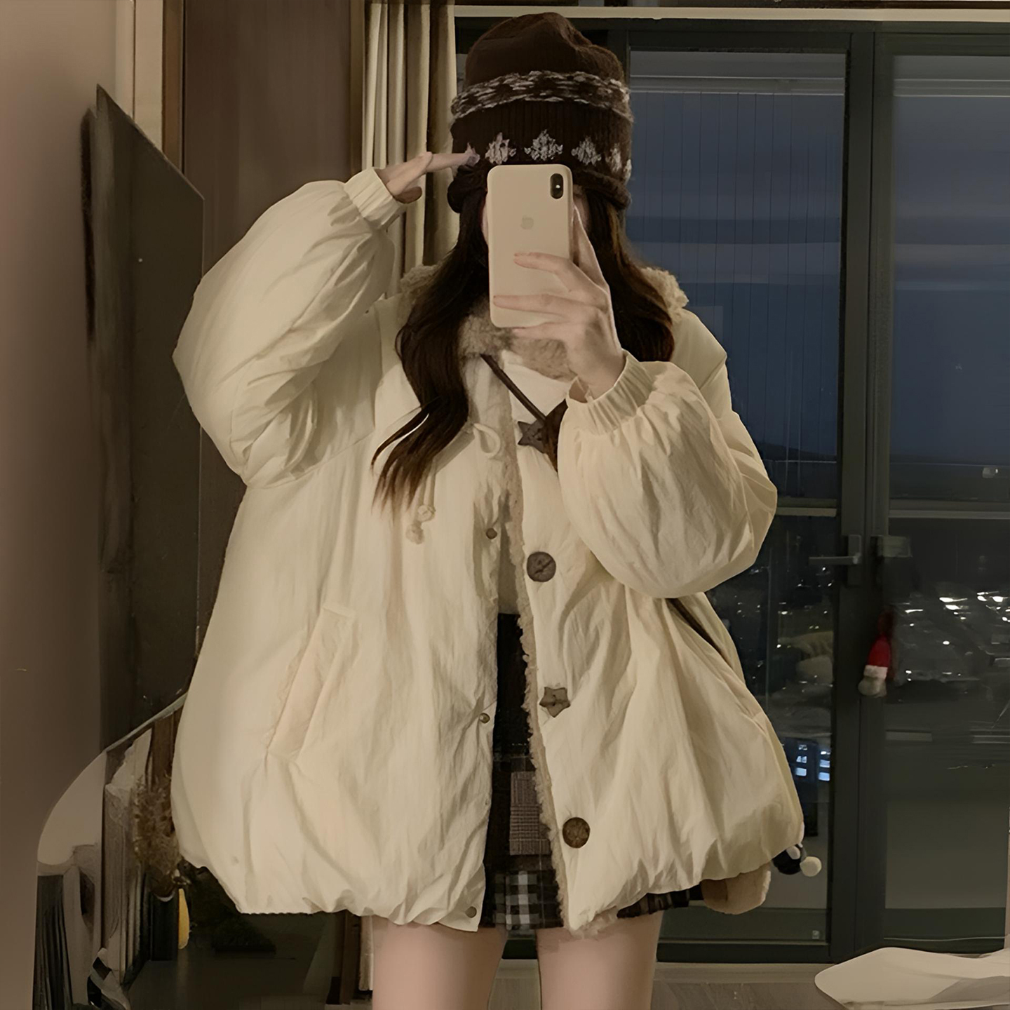 大码女装胖mm减龄百搭2025新款羽绒棉服女可爱风遮肉显瘦棉衣外套 - 图0