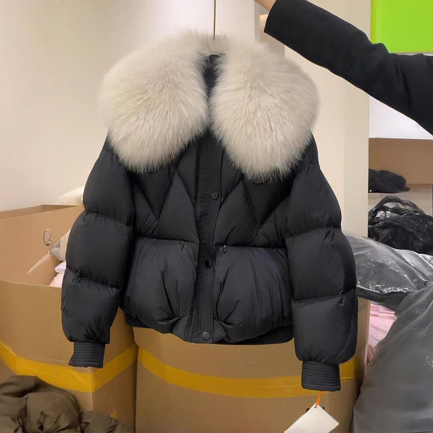 胖mm大码女装慵懒风黑色夹棉棉服女冬季新款加厚保暖学生棉衣外套,淘宝优惠券,粉丝福利购,淘宝优惠卷