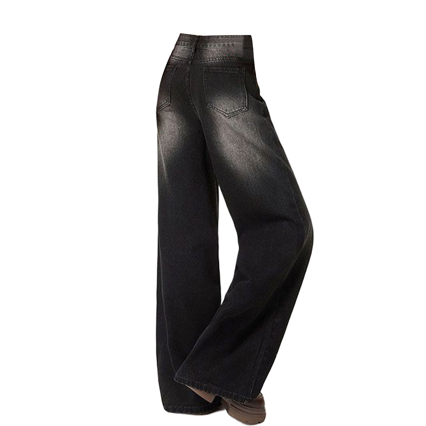 大码女装卡通小狗刺绣直筒牛仔裤女胖mm黑色宽松巨好看的加绒裤子,淘宝优惠券,粉丝福利购,淘宝优惠卷