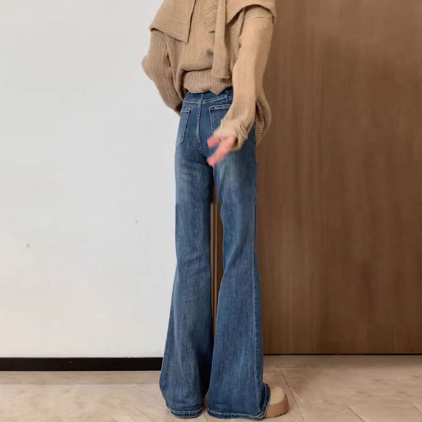 300斤特大码女装蓝色高腰弹力牛仔裤女胖mm小个子裤子显瘦微喇裤,淘宝优惠券,粉丝福利购,淘宝优惠卷