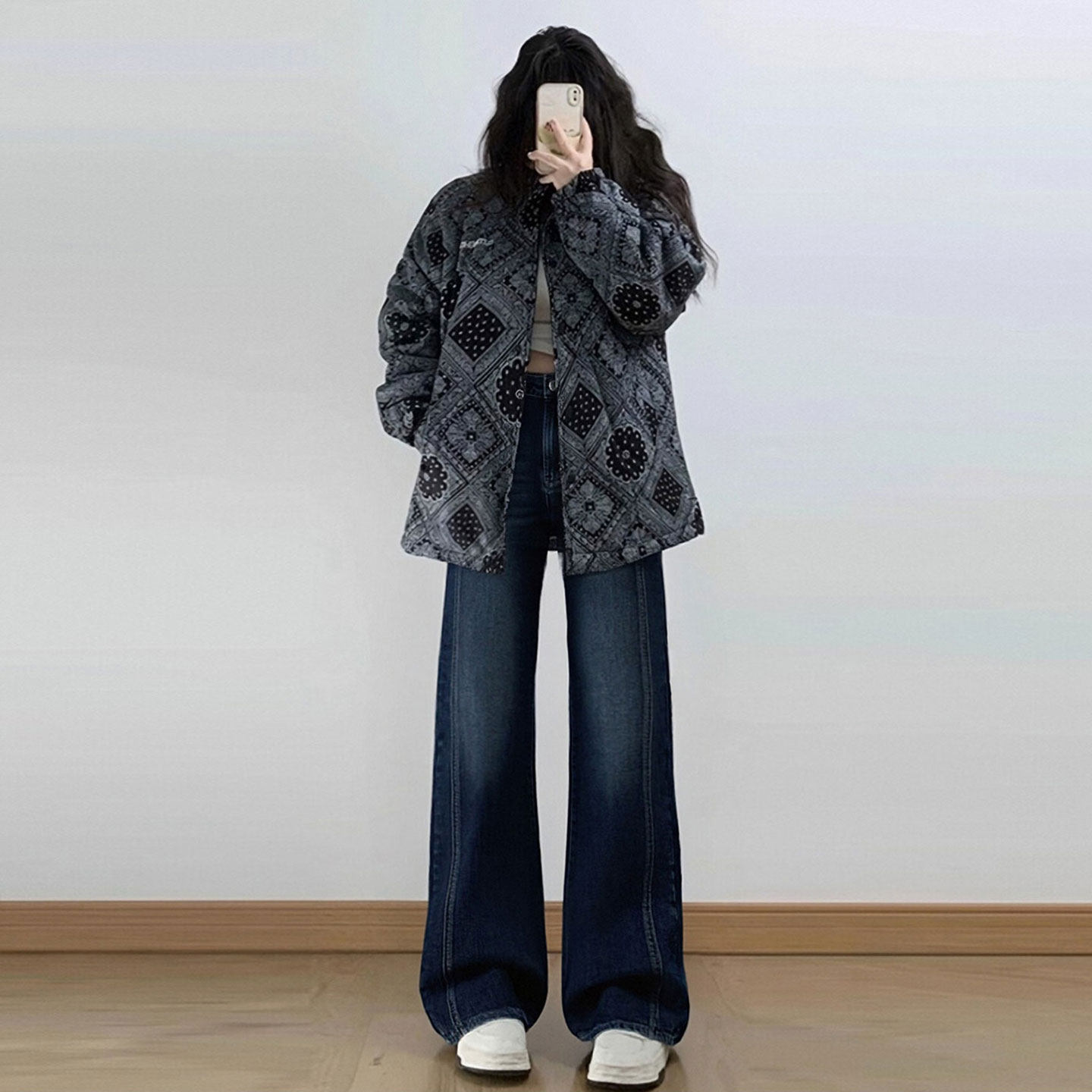 胖mm特大码女装韩系穿搭弹力牛仔裤女冬季加绒裤子高街显瘦阔腿裤,淘宝优惠券,粉丝福利购,淘宝优惠卷