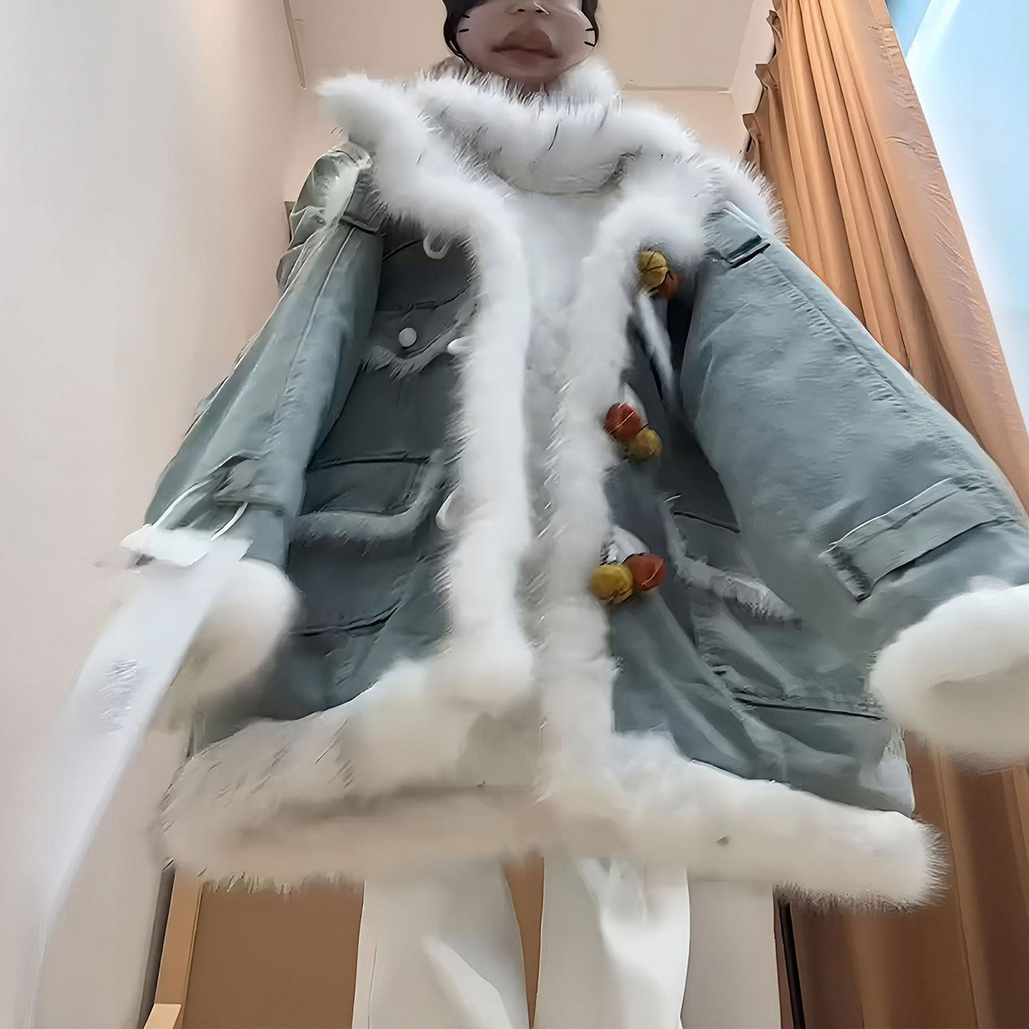 大码女装高级感蓝色加厚牛仔外套女胖mm设计感学院风显瘦保暖棉服,淘宝优惠券,粉丝福利购,淘宝优惠卷