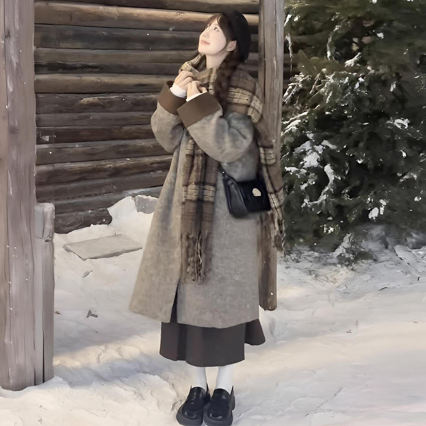 胖mm特大码日式慵懒风毛呢大衣女秋冬新款遮肉显瘦立领中长款外套,淘宝优惠券,粉丝福利购,淘宝优惠卷