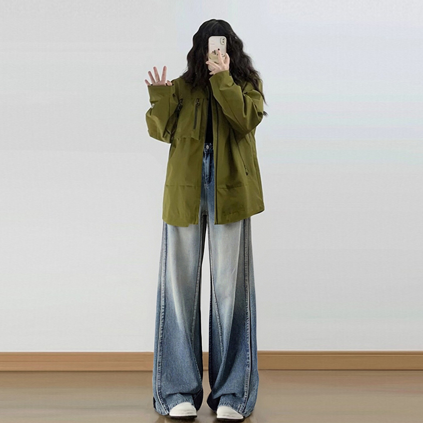 300斤大码女装美式个性ins渐变色牛仔裤女新款胖mm显瘦直筒长裤子,淘宝优惠券,粉丝福利购,淘宝优惠卷