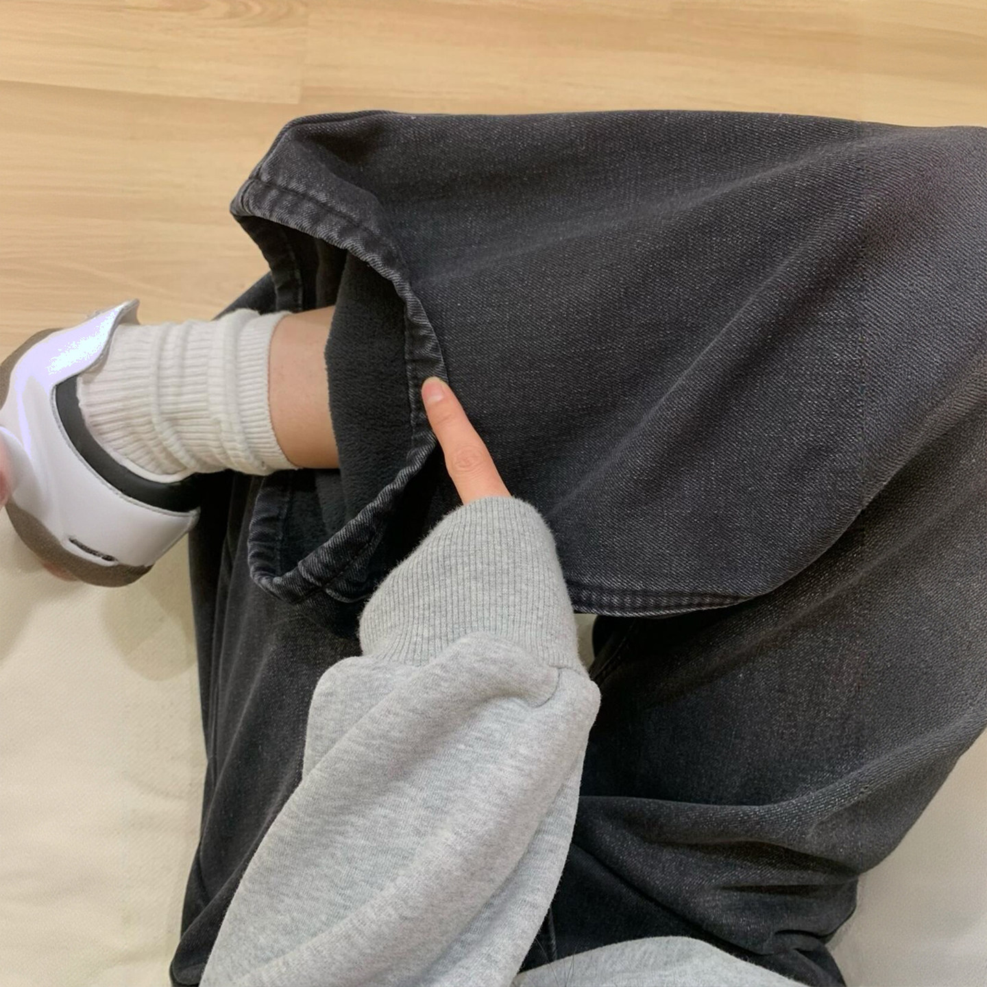 300斤大码女装黑灰色加绒加厚牛仔裤女胖mm宽松显瘦遮肉阔腿裤子,淘宝优惠券,粉丝福利购,淘宝优惠卷